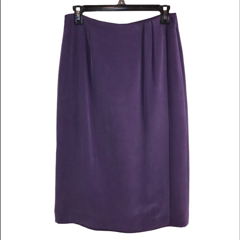 Vtg Purple 100% Silk Skirt